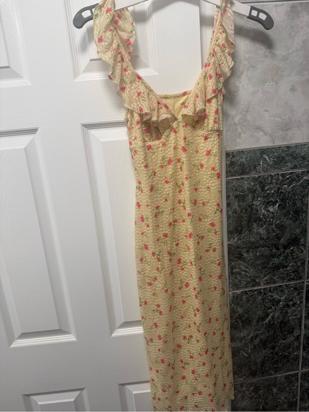 Yellow Floral Ruffled Maxi Dress - Wild fable NWT XS